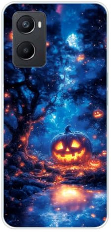 1001 coques Schutzhülle aus Silikon, bedruckt, kompatibel mit Oppo A76 HA Pumpkin Forest
