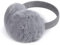 Harssidanzar Femmes Cache-oreilles d'hiver, Véritable fourrure de lapin Cache-oreilles, Cache-oreilles réglable, Chauffe-oreilles d'extérieur HL302EU, Gris