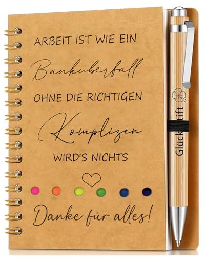 boocooberg Dankeschön Geschenke für Kollegen,Kleine Geschenke für Kollegen Lehrer Inspirierend,Geschenke für Kollegen Notizblock 10x15cm Beste Danke Geschenk Kollegen Abschiedsgeschenk