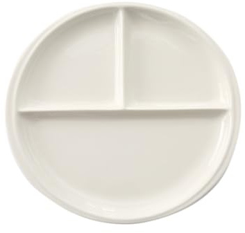 Homoyoyo Assiette Diététique à Compartiments En Céramique Pour Adultes - Assiette à 3 Compartiments Pour Un Contrôle Facile Des Portions - Idéale Régime Et Repas Sains
