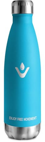 Bottiglia Termica 500ml, Borraccia Acciaio Inox, Senza BPA, Riutilizzabile, a Prova di Perdite, Borraccia Termica per Bambini, Ragazze, Scuola, Viaggio, Sport, Outdoor, Doppia Parete Isolante