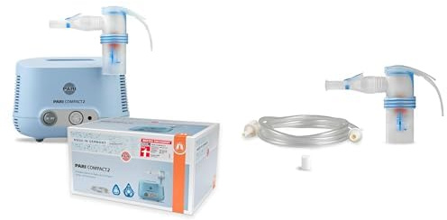 Bundle aus PARI COMPACT2 Inhalationsgerät Kinder & Erwachsene – Inhalator Vernebler zur Therapie der unteren Atemwege mit Kindermaske & Babymaske + PARI COMPACT2 Year Pack