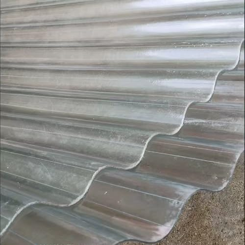 2mm Planchas Transparentes Tejados, 3/5/8/10/13/15/20pcs Hojas De Techo Corrugado, Placa Ondulada Anti-UV, Placa De Iluminación Natural De Fibra De Vidrio, Chapa Ondulada (0.9×1.7m/35×67in,15pcs)