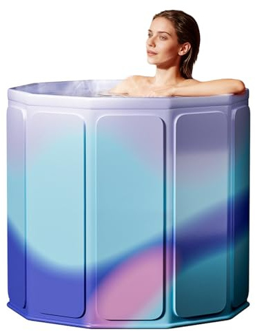 Faltbare Badewanne, 80x70cm(BxH) Tragbare Mobile Badewanne für Heiß- und Kaltbäder für kleine Badezimmer Dusche Outdoor SPA & Wellness Eisbad/Eiswanne für Erwachsene