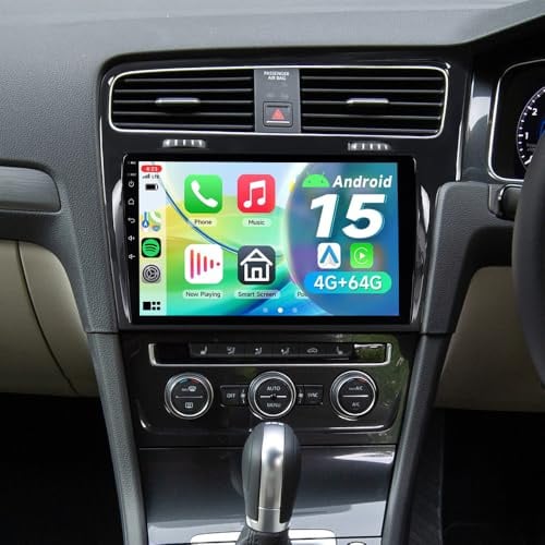 10.1 Android 15 Car Radio for VW Golf MK7 2013-2020 4+64GB Golf Head Unit | Wireless CarPlay Android Auto, Bluetooth 5.4 WiFi 6, IPS Touchscreen Upgrade, GPS Navigation, DSP, FM/RDS, SWC,HD Rear Camera