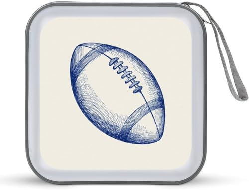 Jubonexis Simple American Football CD-Hülle, DVD-Aufbewahrung, tragbar, für Auto, Zuhause, Reisen