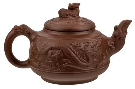 Vintage Drachen Teekanne aus Keramik 800ml mit Ergonomischem Griff | Rutschfeste Oberfläche, für Zuhause und Hotels, Chinesischer Stil, Teekessel für Haushaltsgenuss