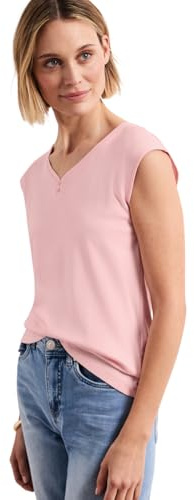 Street One Shirt mit gerundetem V-Ausschnitt minimal Rose 42
