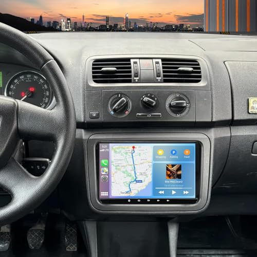 Android 13 Autoradio für Skoda Fabia 2007-2013 mit Carplay Android Auto | 2+32G 9 Zoll Touchscreen Auto Stereo Display Player Radio GPS Navigation Head Unit mit FM RDS SWC Mirror Link Bluetooth WLAN