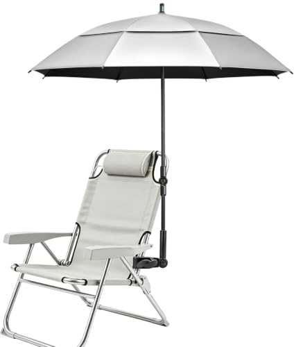ZOMAKE UV Golf Umbrella for Sun Protection with Clamp (51in-Black Manual)