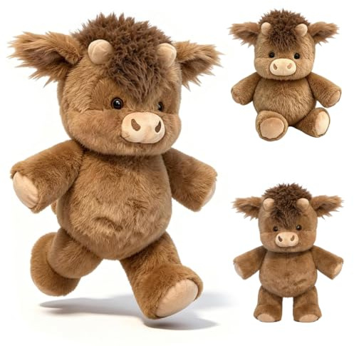 Animal En Peluche De Vache, Peluche Qui Court, Jouet en Peluche Vache des Highlands, Vache Highland Jouet, Vache Highland Cow Plush, Jouet en Peluche Highland Cow, Cadeaux pour Amis Famille (60cm)