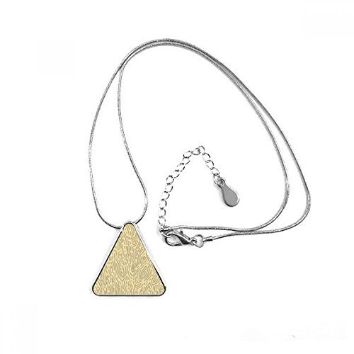Gelb Mustern Bark Fingerabdruck Triangle Form Anhänger Halskette Schmuck mit Kette Dekoration Geschenk