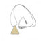 Gelb Mustern Bark Fingerabdruck Triangle Form Anhänger Halskette Schmuck mit Kette Dekoration Geschenk