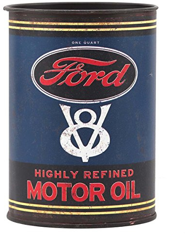 Open Road Brands Ford V8 Bidon d'huile moteur en métal – Bidon d'huile vintage pour cave ou garage – Excellente idée cadeau