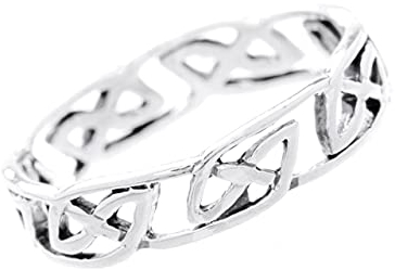 Windalf Freundschafts Celtic Silberring ÂLAUNI 0.5 cm Keltischer Partnerring als Knotenband Vintage Midi-Ring Irischer Schmuck 925 Sterlingsilber (Silber, 62 (19.7))
