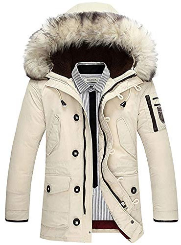 GYXYYF Winter Herren warme Daunenjacke europäischen und amerikanischen Mode dicken Mantel Jugend Kapuzenmantel 4XL (+20 Yuan) weiß