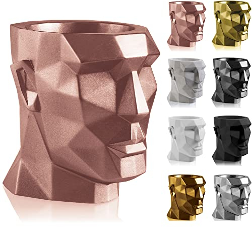 CONCRETTE Blumentopf aus Beton Apollo | Ø 14 cm | Rose Gold | Zement-Pflanzkübel | Handgefertigt in der EU
