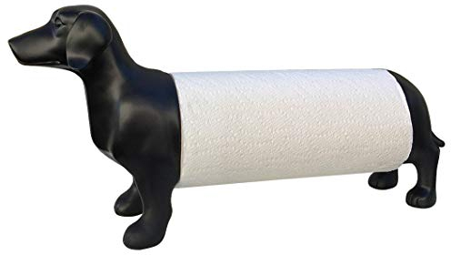 Weiner Dackel Hund Papierhandtuchhalter schwarz Elegante Küchendekoration | Beste Geschenkidee - Dachstastic