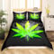 Loussiesd Marihuana Leaf Bettwäsche Set 135x200cm Rauch Cannabis Leaves Bettbezug Set für Kinder Erwachsene Marihuana Weed Green Leaf Betten Set Hanf Bettwäsche 2St., Schwarz
