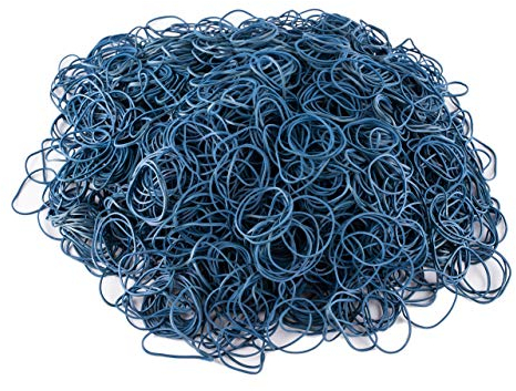WPTrading - Gummiringe 1 kg Pack Ø 30mm in Blau - Gummibänder breit 1mm - Gummi auf Kautschukbasis für Büro & Haushalt reißfest - Haushaltsgummis klein extra stark zum Bündeln, Fixieren & Verschließen