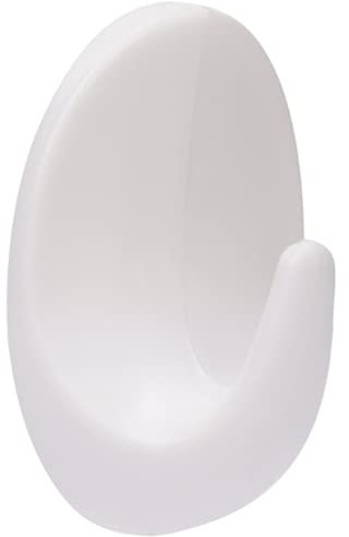 NA 9 Pcs Wall Hooks White Self Adhesive Hooks for Hanging Towel Robe Coat Plastic Oval Wall Hanger Hooks Use in Bathroom Kitchen Hold 2kg