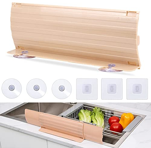 DOERDO - Protezione paraspruzzi per lavello con 6 ventose, paraspruzzi per lavello o lavandino per cucina e bagno