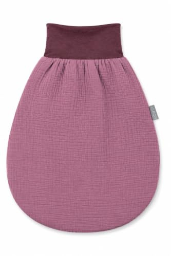 Lilakind Baby Musselin Strampelsack Schlafsack - Blumen Dunkelblau Hellblau Blumen - Ungefuettert/Gefuettert - Gr. 0-36 Monate