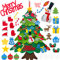 GEERDAN Filz DIY Weihnachtsbaum Zum Schmücken Mit 31 Pcs Abnehmbaren Hängenden Ornamenten, Tannenbaum Für Kinder, Home Tür Wand Hängend Dekoration