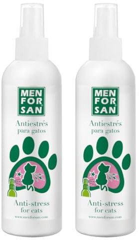 MENFORSAN Antiestrés para Gatos, Hierba gatera, Transparente, 125 ml (Paquete de 2)
