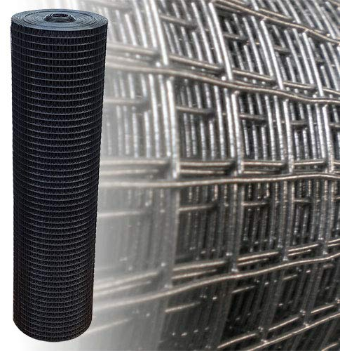 Garmix Volierendraht Schwarz 150cm 15m 25x25mm 1,45mm Maschendraht 4-Eck Verzinkt Drahtgitter