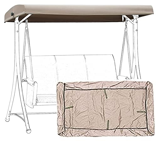 EEUK Replacement Canopy for Garden Swing Outdoor Canopy Top Garden Sunshade Garden Swing Canopy Outdoor Sun Shade Activity Patio Anthracite Garden (Size:191x120x18/23cm,Color:Beige)