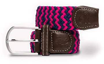 SWOLE PANDA Recycled Woven Adjustable Belt Large - Pink & Blue Zigzag