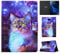 Vaitasy Funda para Samsung Galaxy Tab A 10.1 Pulgadas 2016 (SM-T580/ SM-T585), Ranura para Tarjeta con Función Soporte Carcasa Galaxy Tab A6 10.1 - Gato Estrella