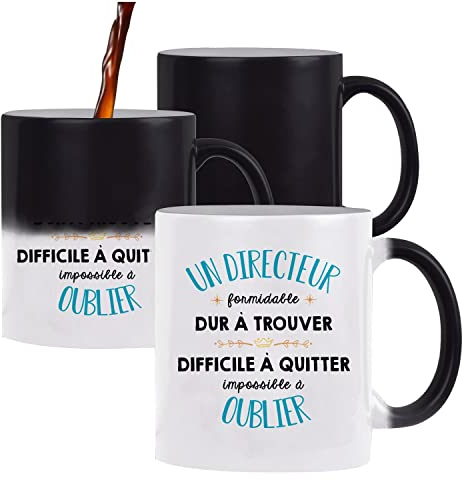 Planetee Mug magique Formidable Directeur | Idée Tasse Cadeau Travail Boulot Métier Départ Retraite Collègue