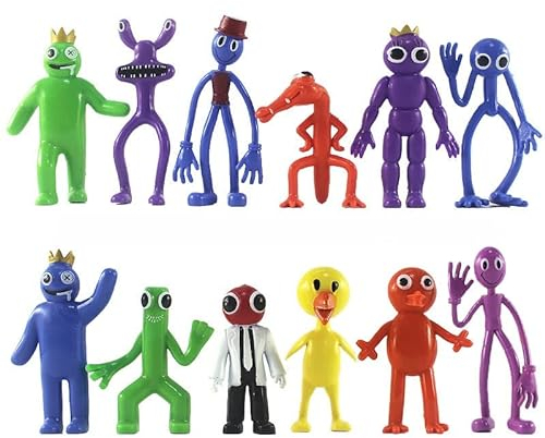 12 Stück Rainbow Friends Figuren Statue - Cartoon Anime Regenbogen Freunde Figuren Modell Kuchendekoration 6.3–11.4cm Puppen Spielzeugfigur, Sammlerstücke Schreibtisch Dekoration für Fans