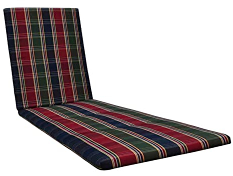 KETTtex EXKLUSIV Auflage Liege Rot-Grün-Blau kariert I Gartenliege Polster 200x60x4cm I KTH2 Liegenauflage weich & robust I atmungsaktive Liegestuhl-Auflage I UV-beständiges Liegekissen I Dessin 8699