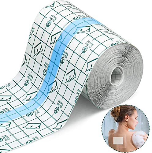 JAOMON PU Wasserdicht Bandage 10cm x 10m Transparent Pflaster Rolle Medizinisches Klebebandage Duschpflaster Rolle Wasserdicht Pflaster Atmungsaktive Antiallergisch zum Sport DuschenTattoos (1 Rolle)