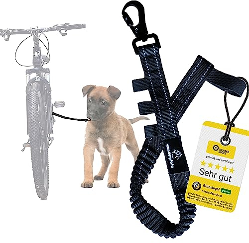 Wanderpfote Fahrradleine Hund – Optimaler Hund-Fahrrad-Abstandhalter für die Stadt & Natur – Hundeleine Fahrrad Hundehalter oder Fahrradhalterung Hund - Besser & Sicherer als Fahrradstange