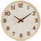 WONZOM 30cm Modern Holz Wanduhr, Groß Ohne Tickgeräusche Uhr, Weiss und Beige Wand Deko für Wohnzimmer Badezimmer Schlafzimmer Küchen Esszimmer Büro