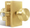 HIEMEY Gold Door Knob Interior,Passage Rectangle Modern Door Knobs, Satin Brass