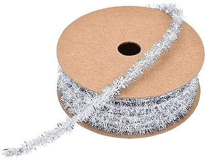 LUMoony Geschenkband Glitter Metallic Sparkle Stoffband 1 Rollen Weihnachtsbaum Lametta Girlande Weihnachten Dünnes Lametta Band Lametta für Weihnachten Girlande Hochzeit Party Dekoration