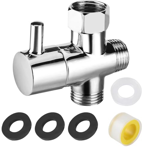 G1/2 Valvula Desviadora 3 Vias Valvula Desvio Grifo Ducha, Latón Válvula de Ducha para cabezal de ducha de mano y cabezal de pulverización fijo, G1/2 universal baño pieza de repuesto(20mm)