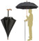 AVIITI 2-In-1 Wanderstock Regenschirm, Rutschfeste Multifunktions-Trekkingstöcke, Leichter Aluminium-Stab Mit Langem Handgriff,Schwarz,86cm/33.8inch