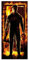 FIESTAS GUIRCA | Psycho Killer in Flammen Türposter aus Stoff (80x180 cm) - Gruselige Halloween Tür und Wand Deko für Partys oder im Spukhaus - Horror Film Poster Halloween Dekoration