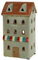 mucHome Windlicht Haus für Teelicht aus Keramik Teelichthaus Lichthaus (Bunt 9,5x9,5x17,5cm)