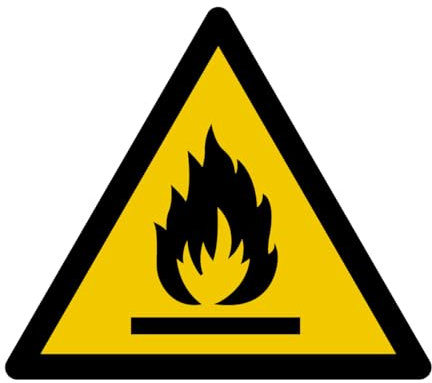 W021 - Gefahr Entzündbare Materialien - Warnschild - Maße wählbar - Norm ISO 7010