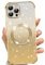 Phoona für iPhone 12 Pro Max Hülle, Magnetisch Handyhülle Kompatibel mit MagSafe, Keine Vergilbung, Kratzfeste, Ganzkörperschutz Glitzer Hülle für iPhone 12 Pro Max, Mit 2 Schutzfolie, Gold