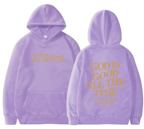 callmo Christliche Sweatshirts für Frauen Gott ist gut die ganze Zeit mit Kapuze Jesus Sweatshirt mit Taschen Loose Fit Frauen Herbst Kleidung