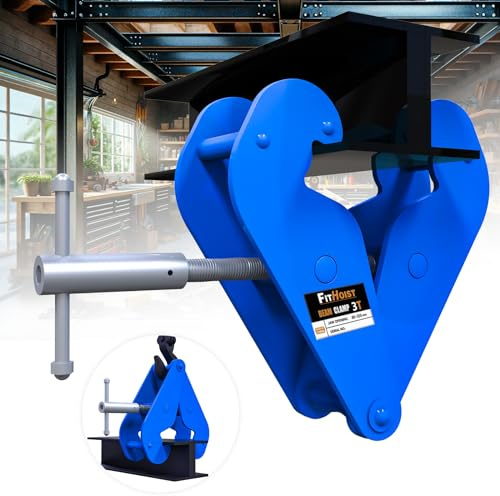 FITHOIST Beam Clamp 6600lbs, 3 Ton Load Capacity I Beam Clamp, Lifting Clamp 3.1''-12.6'' Adjustable Opening Flange Range | Beam Clamps for Rigging, Ideal Handyman's Present