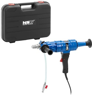MSW MSW-OOD-1500T Carotteuse dans coffret 1500 W 900 à 2100 tr/min Ø 102 mm Deux poignées Niveau à bulle Carotteuse manuelle